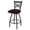 Holland Bar Stool Co 25" Swivel Counter Stool, Pewter Finish, Canter Bordeaux Seat X820 - alternate 1